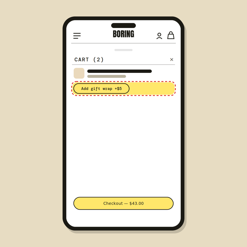 Gift wrap option — Shopify Task