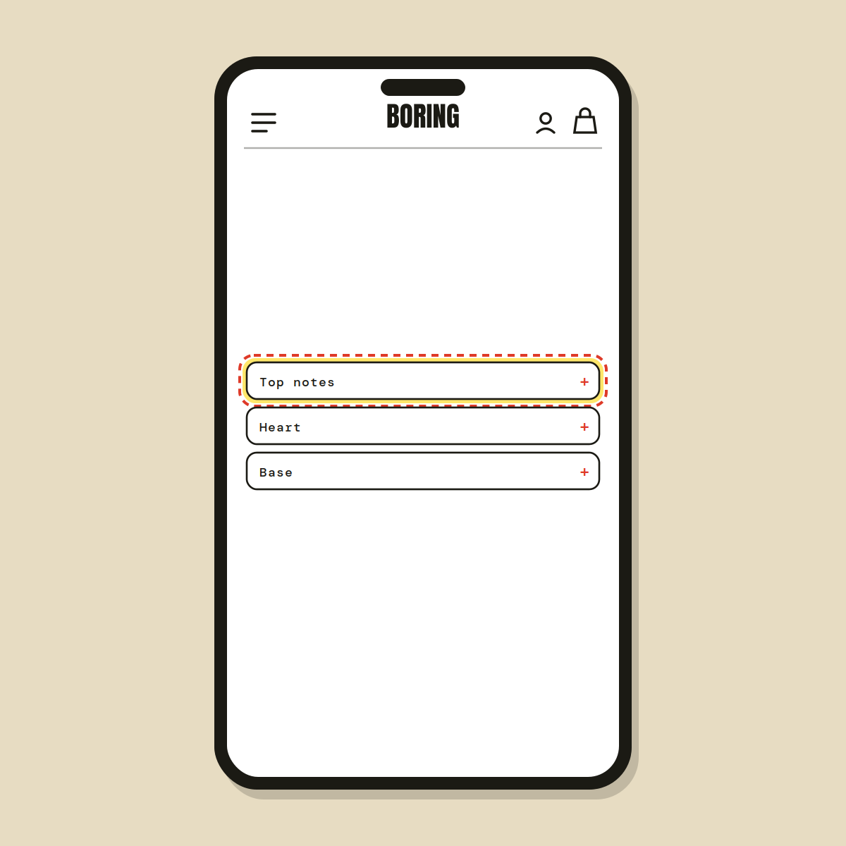 Ingredients / specs section — Shopify Task