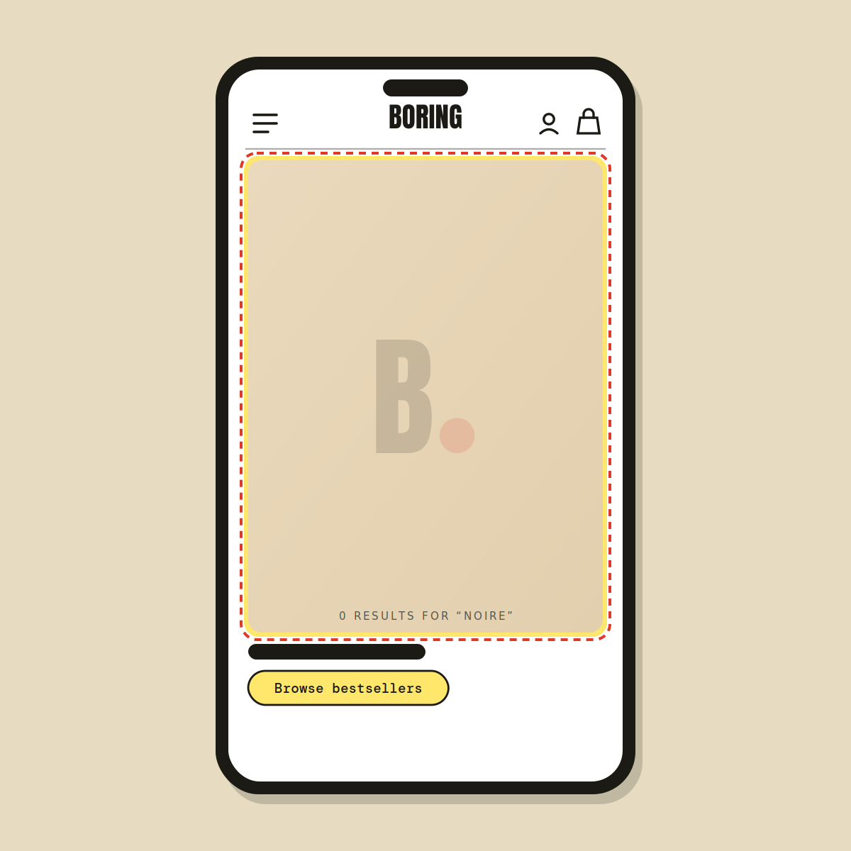No-results state design — Shopify Task