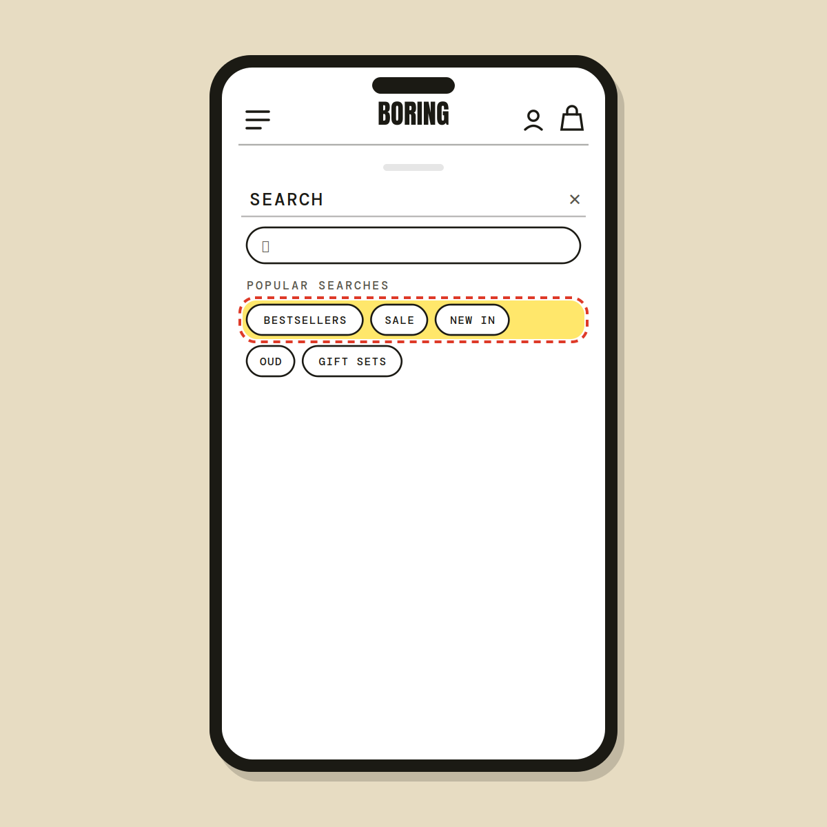 Popular searches row — Shopify Task