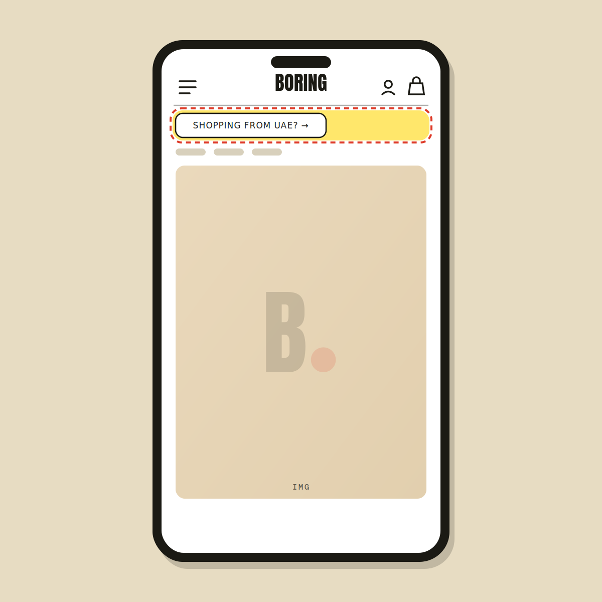 Region redirect banner — Shopify Task