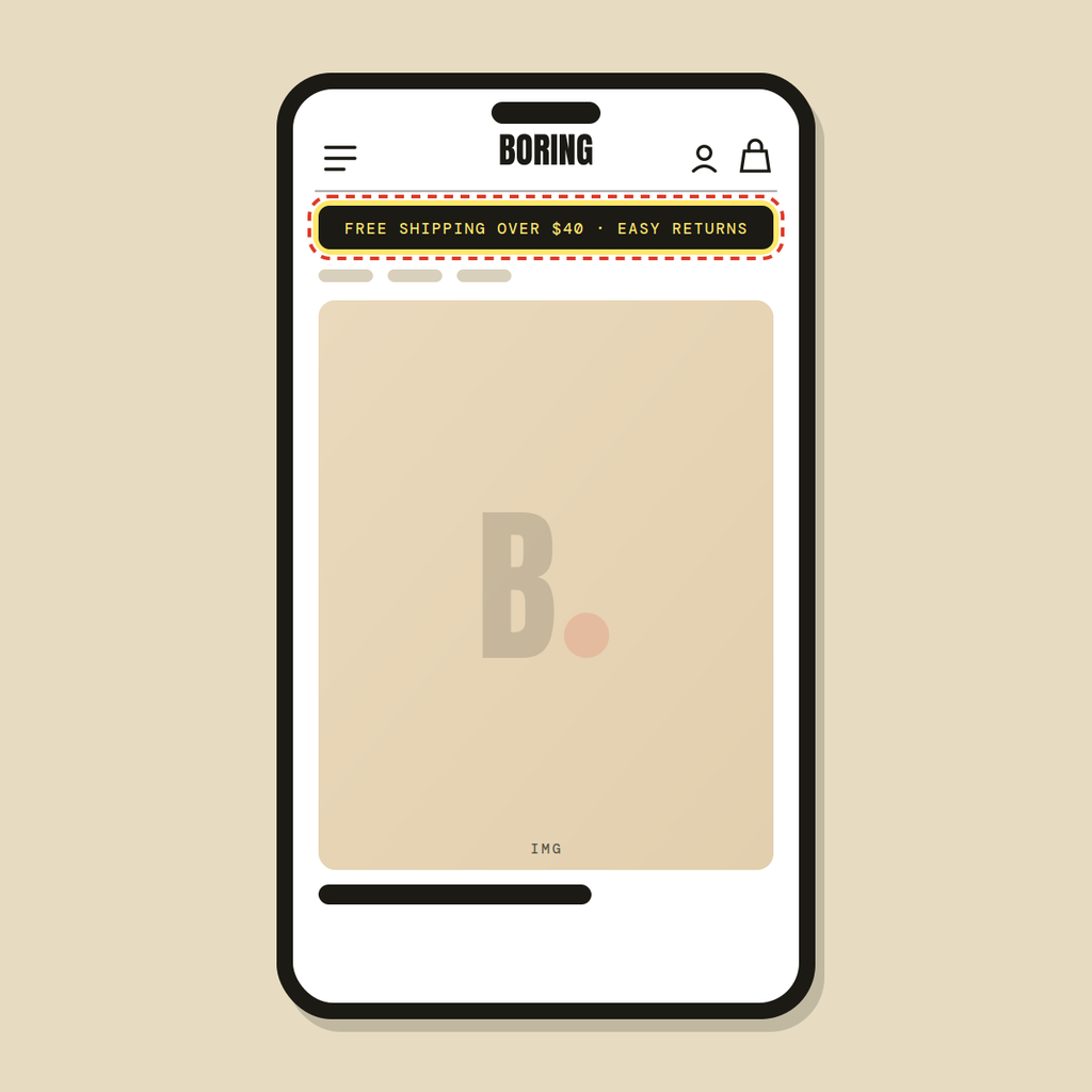 Shipping & returns bar — Shopify Task