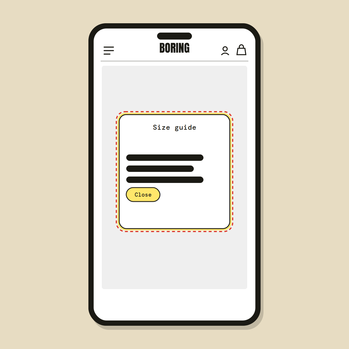 Size guide popup — Shopify Task