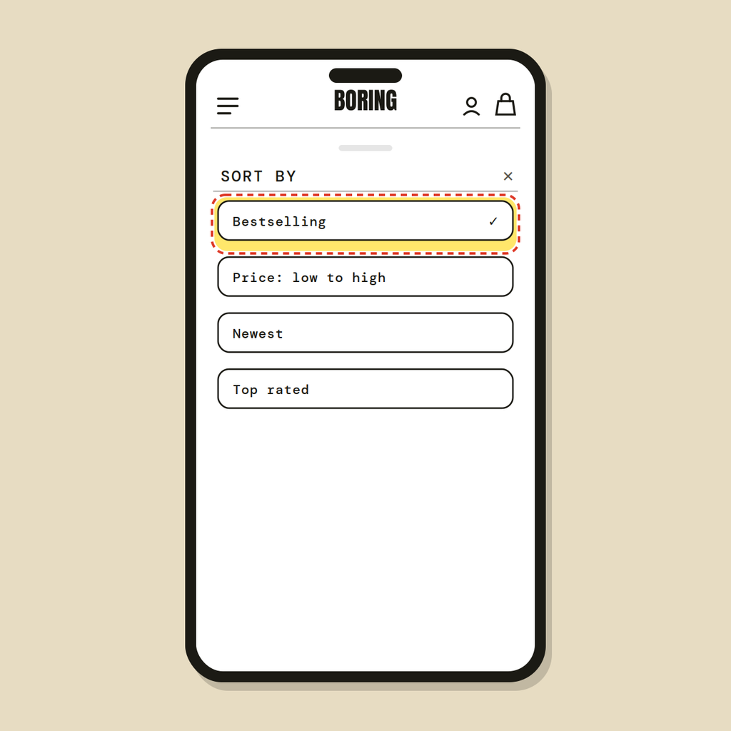 Sort options configuration — Shopify Task
